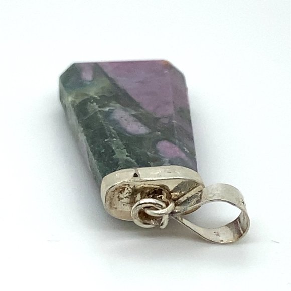 Ruby In Zoisite 34.00ct Solid 925 Sterling Silver Pendant - Picture 5 of 7